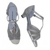 TIFFANY SILVER SPARKLE - 1.5 INCH HEEL